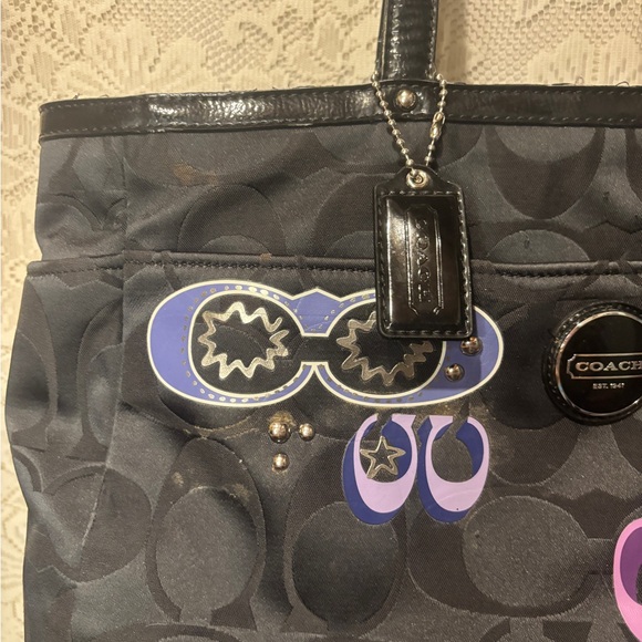 Y2K Coach Signature Poppy Storypatch Tote 💜 - Picture 3 of 6